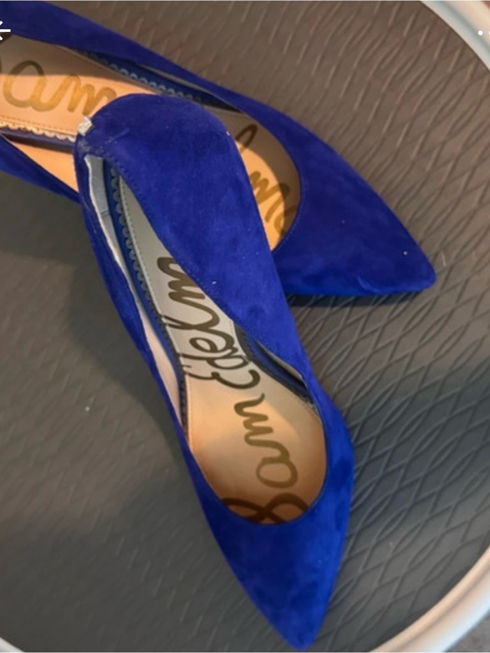 Sam Edelman Cobalt Blue Suede Pointed-Toe Heels